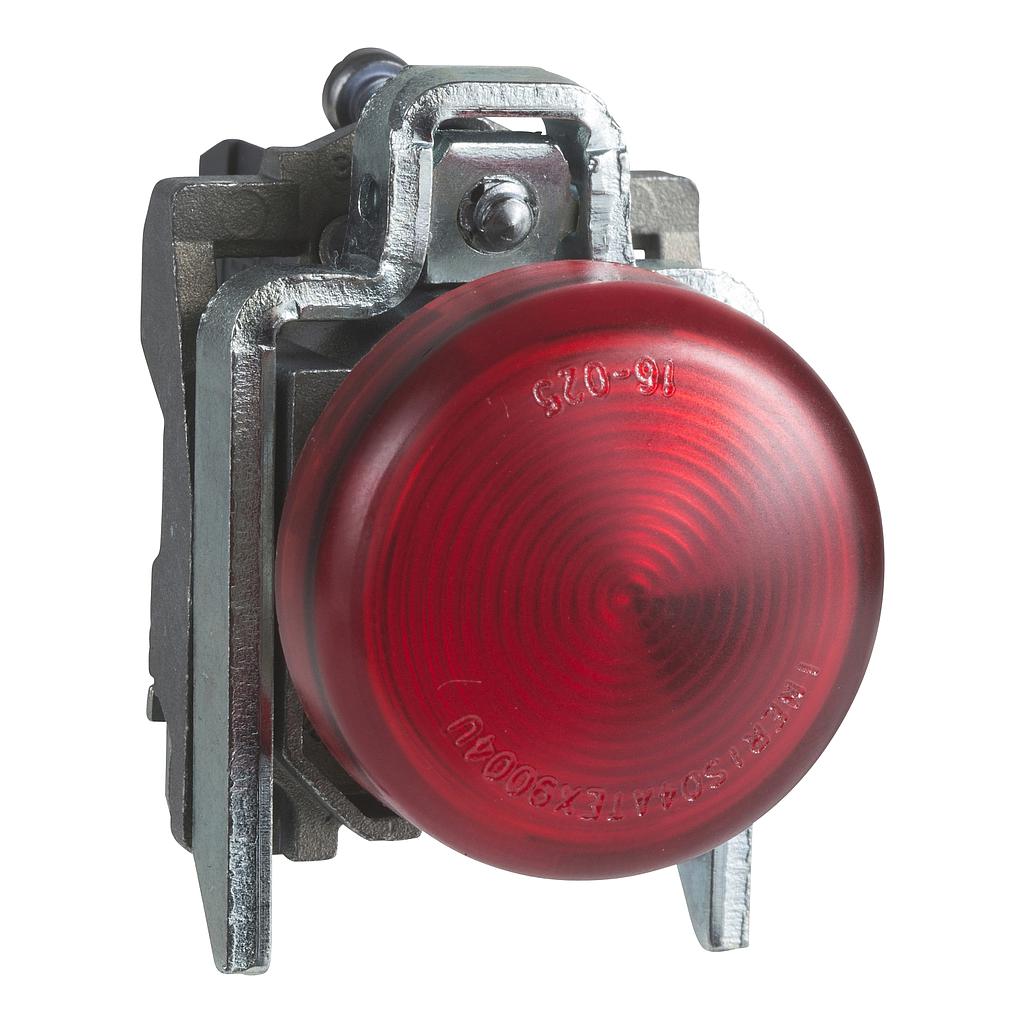 Schneider  Red complete pilot light (D)22 plain lens with BA9s bulb 250V