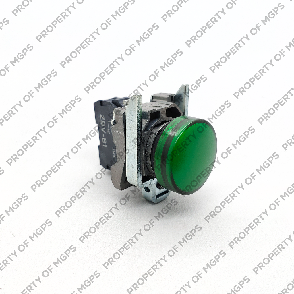 Schneider  Green complete pilot light (D)22 plain lens with integral LED 24V