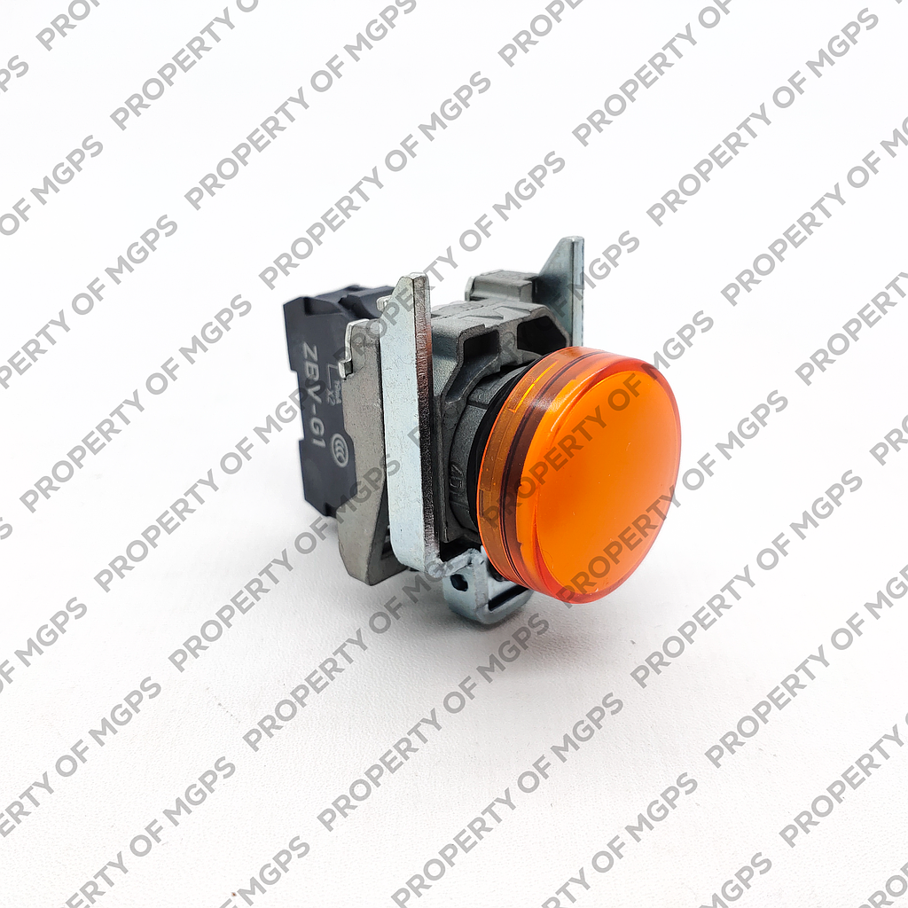 Schneider  Orange complete pilot light (D)22 plain lens with integral LED 110 120V