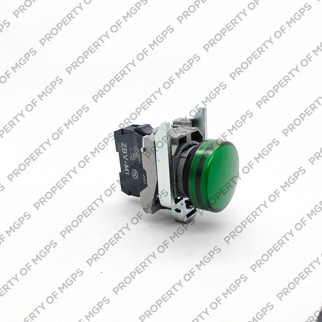 Schneider  Green complete pilot light (D)22 plain lens with integral LED 230.240V