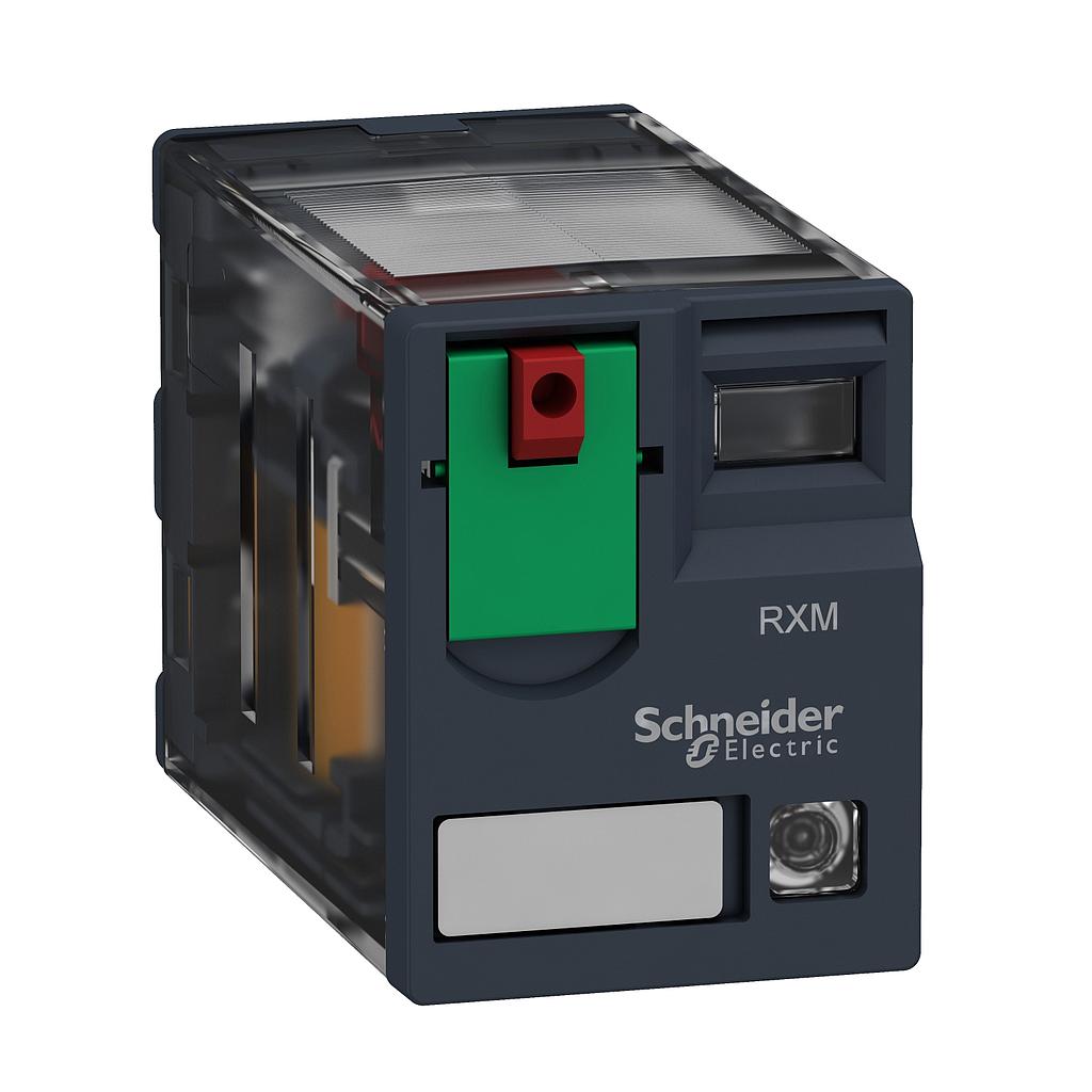 Schneider  Miniature Plug-in relay - Zelio RXM 2 C/O 24 V AC 12 A with LED