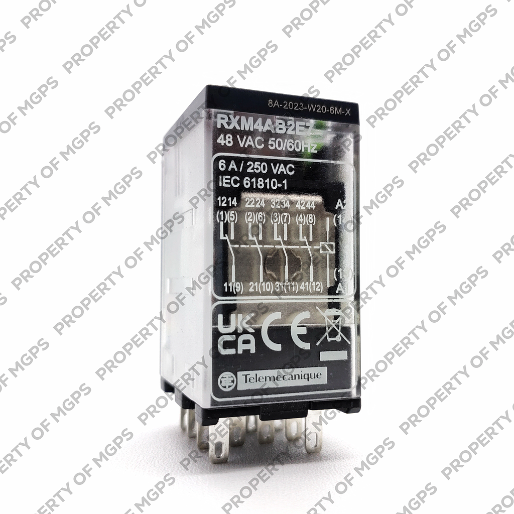 Schneider  Miniature Plug-in relay - Zelio RXM 4 C/O 48 V AC 6 A with LED