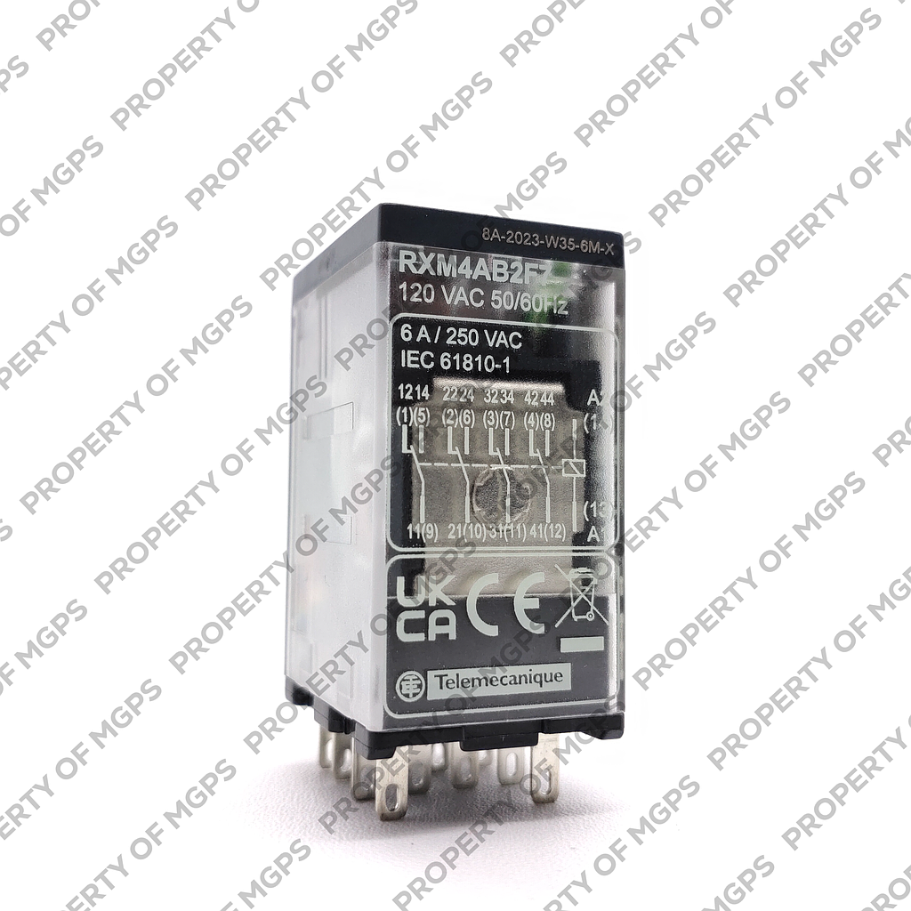 Schneider  Miniature Plug-in relay - Zelio RXM 4 C/O 120 V AC 6 A with LED