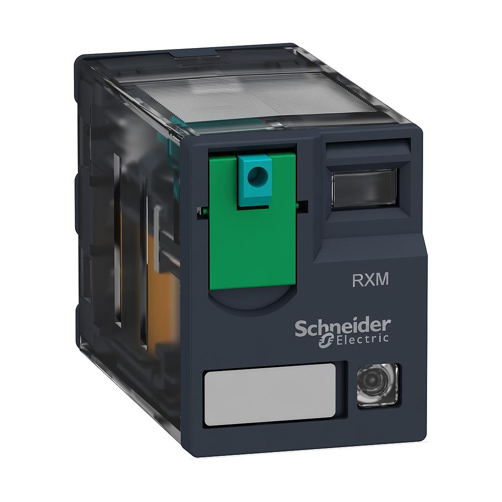 Schneider  Miniature Plug-in relay - Zelio RXM 2 C/O 24 V DC 12 A with LED