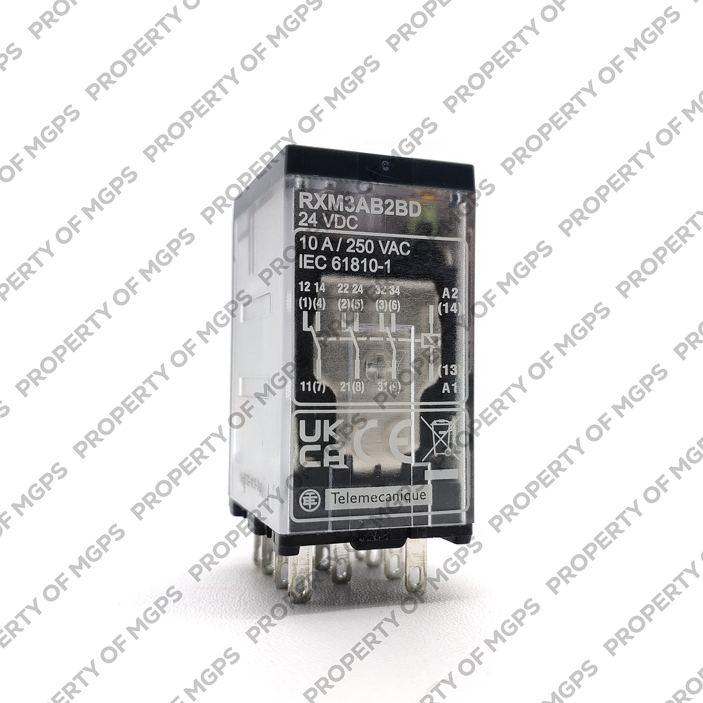 Schneider  Miniature Plug-in relay - Zelio RXM 3 C/O 24 V DC 10 A with LED