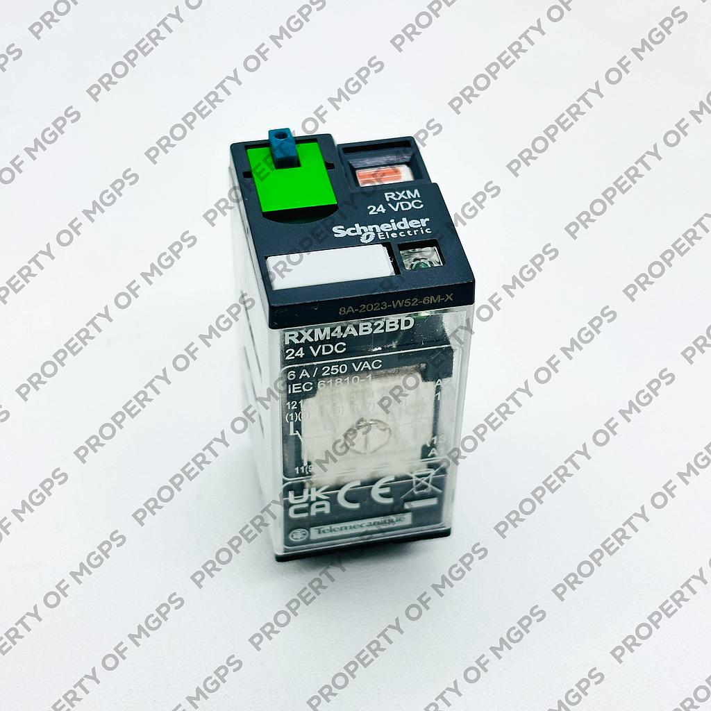 Schneider  Miniature Plug-in relay - Zelio RXM 4 C/O 24 V DC 6 A with LED