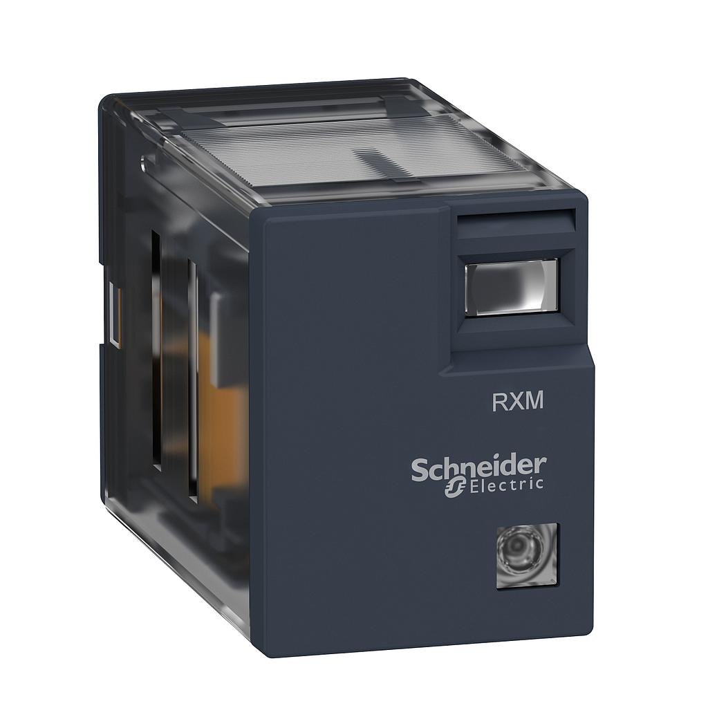 Schneider  Miniature plug-in relay - Zelio RXM4L - 4 C/O - 24 V DC - 3 A - with LED
