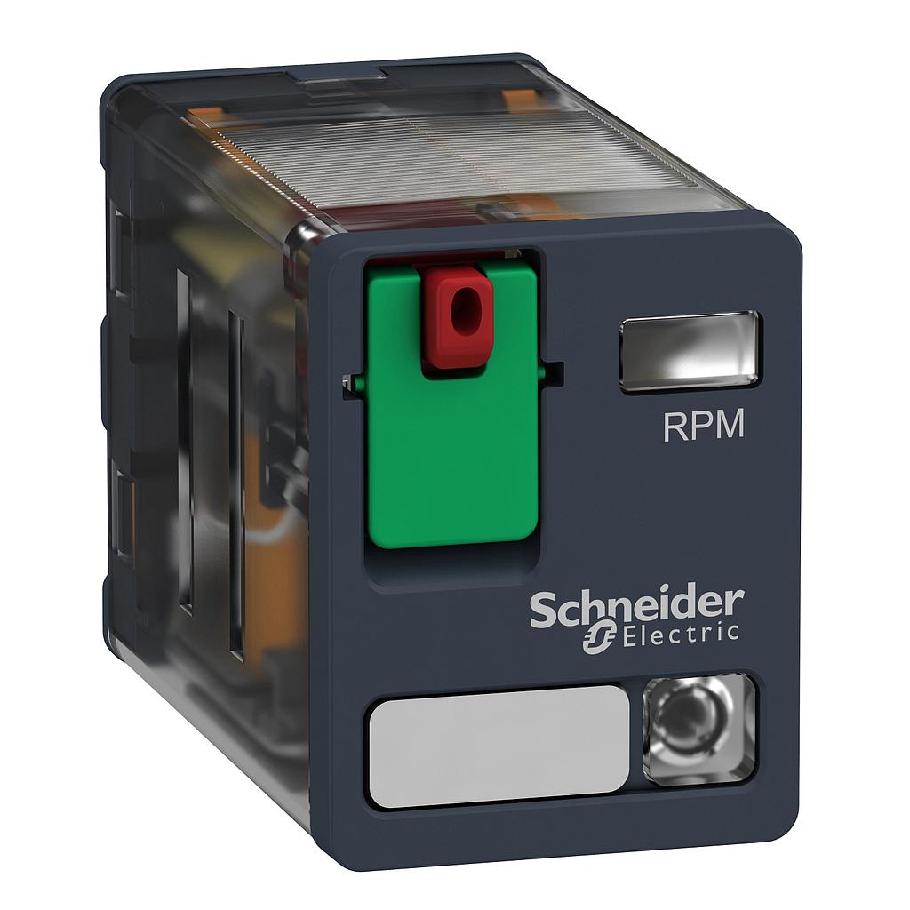 Schneider  Power plug-in relay - Zelio RPM - 2 C/O - 230 V AC - 15 A - with LED