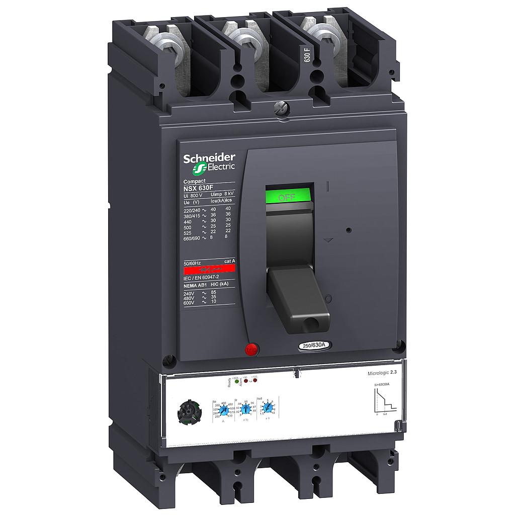 Schneider  NSX630H 3P 630A 70KA MICROLOGIC 2.3  