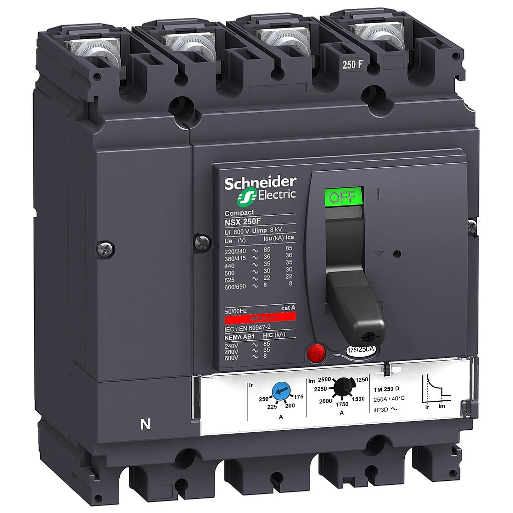 Schneider  NSX250F 4P 200A 36KA TMD  