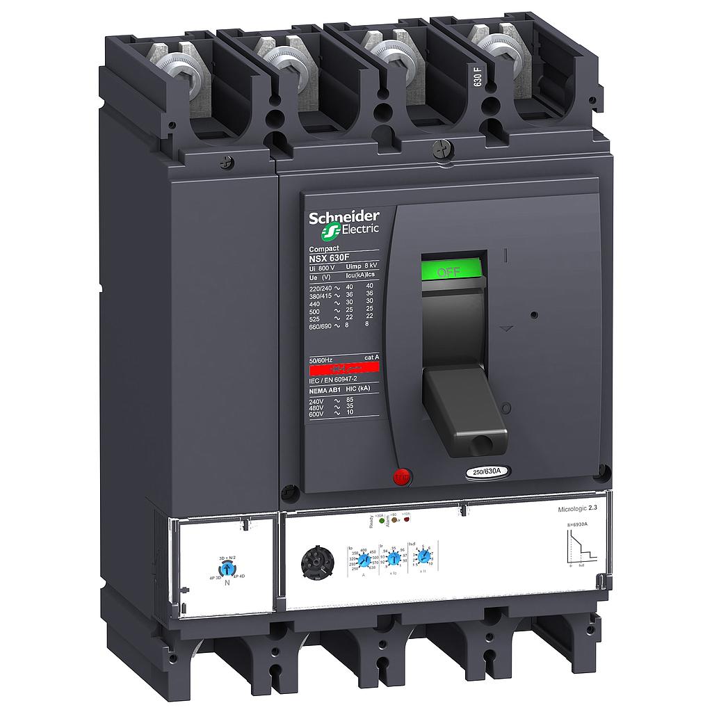 Schneider  NSX630F 4P 630A 36KA MICROLOGIC 2.3  