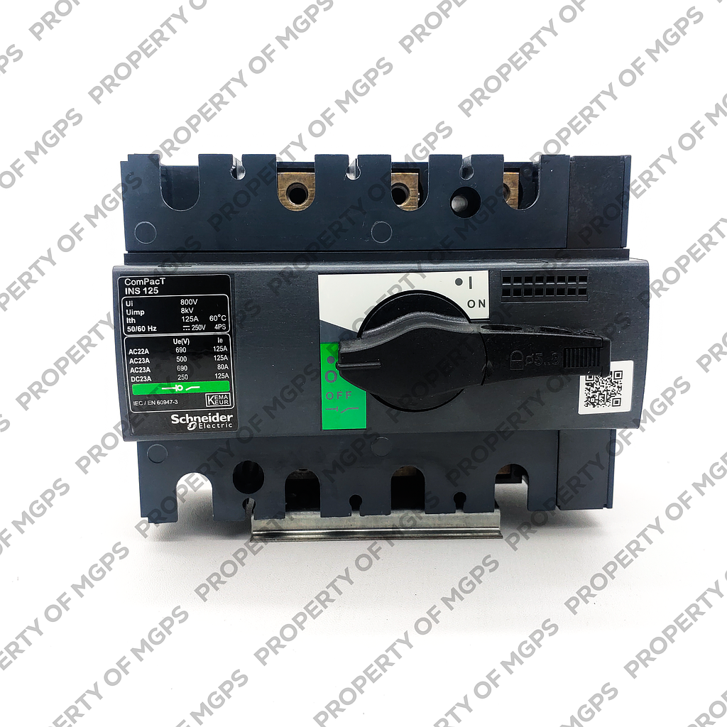 Schneider  Switch disconnector, Compact INS125 , 125 A, standard version with black rotary handle, 3 poles