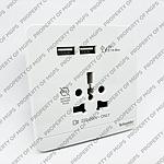 Schneider  AVATARON INTERNATIONAL SOCKET  WITH 2.1A USB   WHITE  E8342616USB_WE