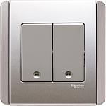 Schneider NEO NEO SAKLAR  2 GANG 2 ARAH VERTIKAL GREY SILVER