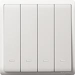 Schneider PIENO PIENO SAKLAR 4 GANG 1 WAY 16A WHITE PUTIH