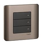 Schneider ZENcelo ZENCELO SAKLAR  3 GANG 1 ARAH SILVER BRONZE 