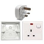 Schneider S-Classic EBOX CLASSIC TUSUK KONTAK, STOP KONTAK AC 13A DENGAN NEON DAN OUTBOW DOOST  13A  E15NR_EP13_E238_B