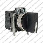 Schneider  Black selector switch (D)22 3-position spring return 2NO 600V