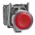 Schneider  Red flush complete illum pushbutton (D)22 spring return 1NO+1NC 250V